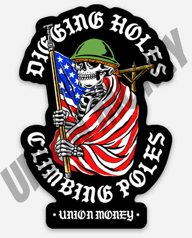 Digging Holes Climbing Poles Sticker