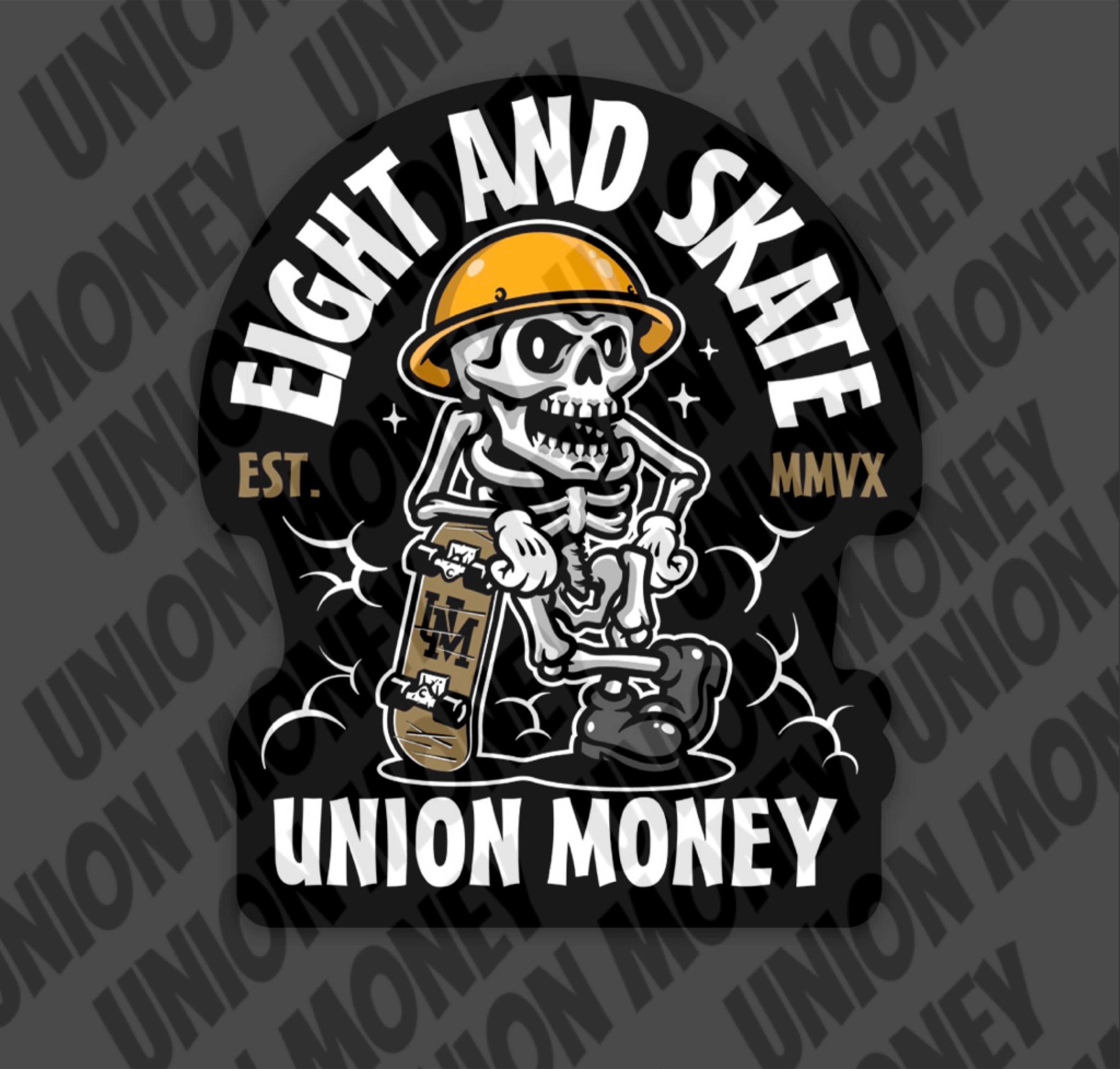 Eight and Skate die cut sticker – UNION MONEY CO