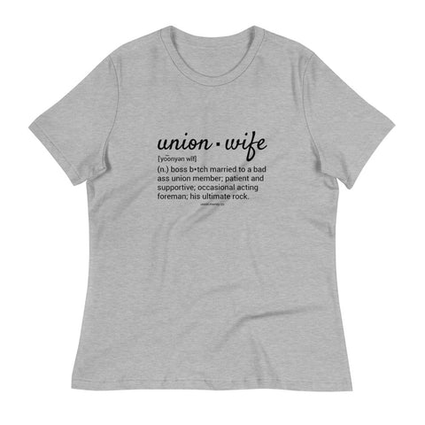 Union Wife Definition Women's Relaxed T-Shirt- black lettering