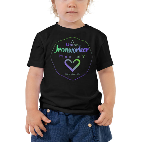 A Union Ironworker has my HEART- Toddler Short Sleeve Tee